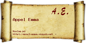 Appel Emma névjegykártya