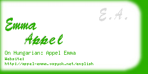 emma appel business card